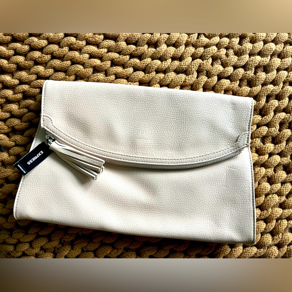 Express faux leather clutch